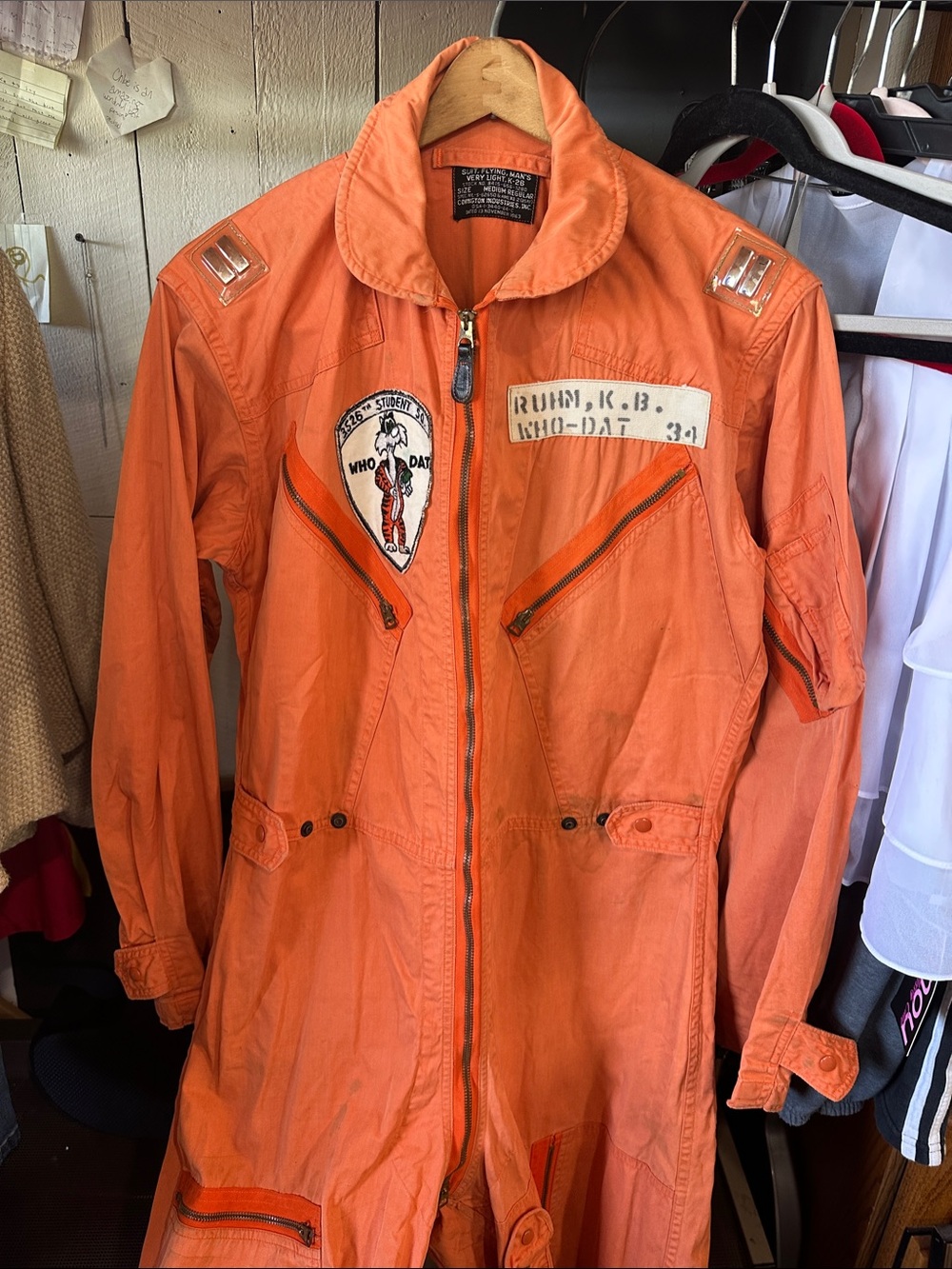 Vintage Style Orange Utility Flight Jacket - men’s